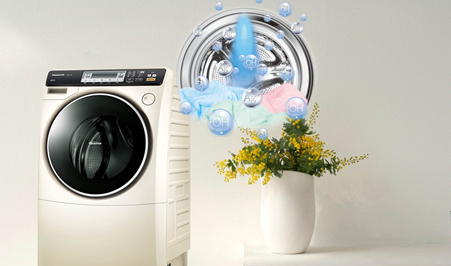 松下阿尔法滚筒洗衣机采用光动银除菌技术  随小编看一看