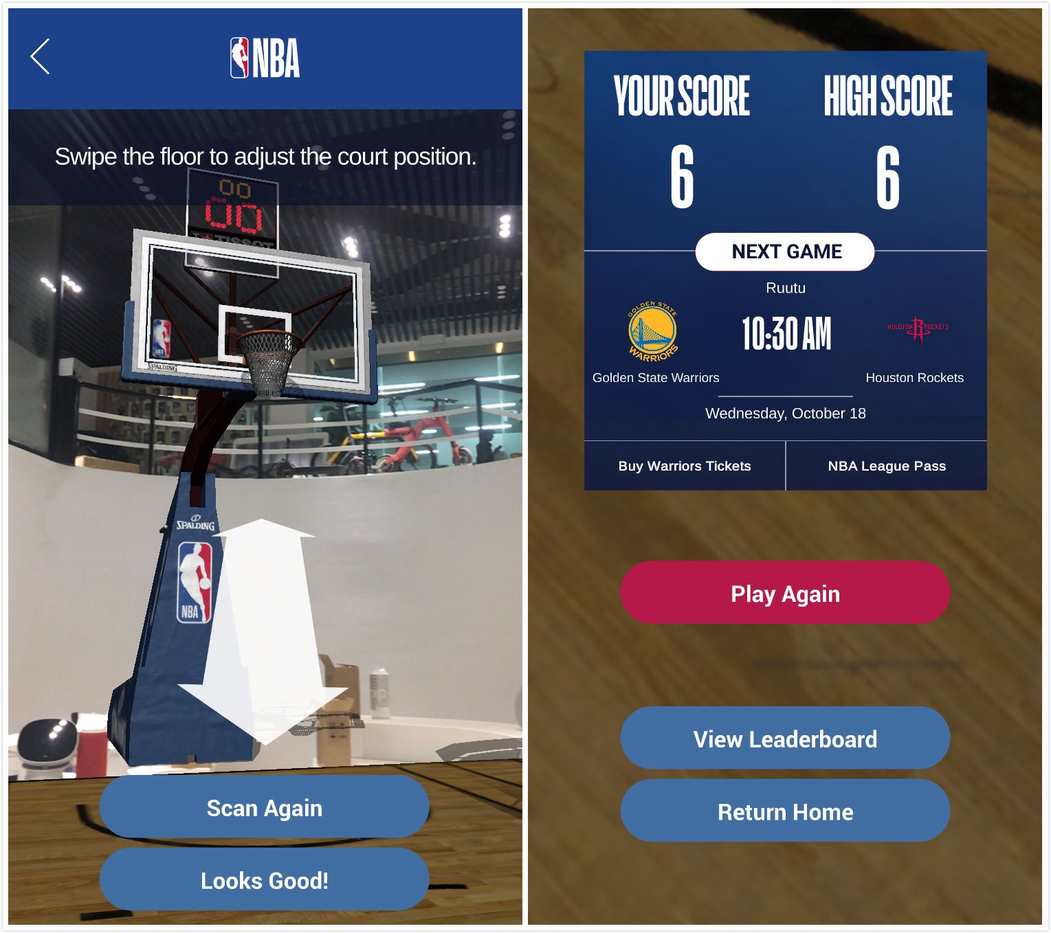 NBA新应用让手机秒变投篮机  一起来看看